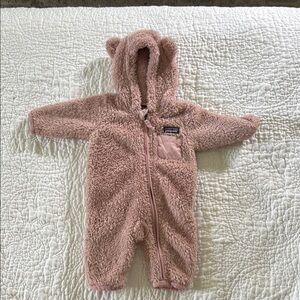 Patagonia Pink Fleece Kids One Piece Footie